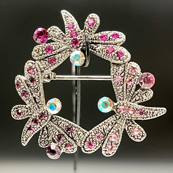Vintage Jewelry - Dragonfly Rhinestone Brooch Pin